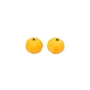Paire de mini citrouilles en résine orange pour le bricolage et la déco d'Halloween