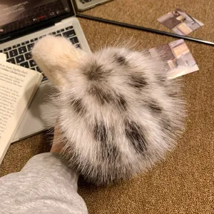 Fluffy winter leopard print earmuffs for women warm plush ear warmers outdoor cold weather