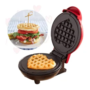Mini piastra per waffle a forma di cuore compatta per deliziose colazioni e spuntini
