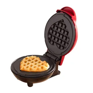 Mini Macchina per Waffle Elettrica Cuore Griglia Sandwich Macchina per Colazione Apparecchio Antiaderente Spina US EU