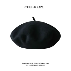 Boina clásica de lana negra para mujer, sombrero de artista de estilo británico vintage para otoño.