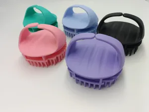 Silicone scalp massage brush and hair shampoo scrubber for daily shower bath details