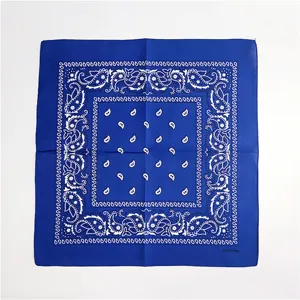 Blue cotton paisley bandana square scarf stylish headwear hip hop fashion hair accessories