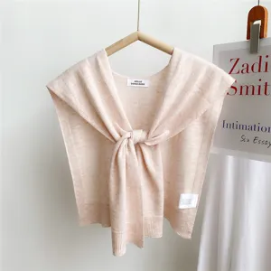 Solid color knitted women shawl, stylish summer air-conditioned room outerwear, elegant accessory top.