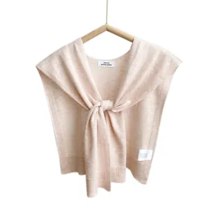 Solid color knitted women shawl summer air-conditioned room versatile decorative scarf