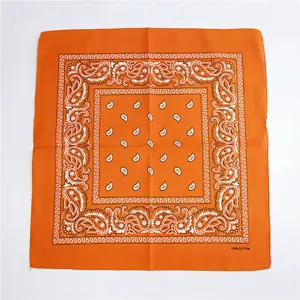 Orange paisley bandana 100% cotton square scarf stylish headwrap hip hop neckerchief.
