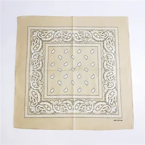 Cotton square scarf vintage paisley bandana neckerchief stylish hair band for women.