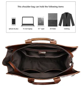 Vintage rundleer heren reistas, grote capaciteit zakelijke duffel tas en lederen bagage.