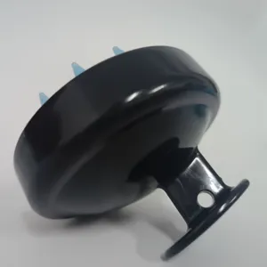 Black silicone scalp massager shampoo brush for deep cleaning and relaxing hair washing at home.