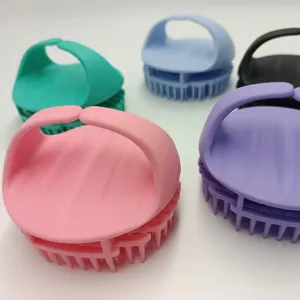 Silicone Shampoo Brush Scalp Massager Soft Bristle Hair Scrubber Head Massage Hair Washing Comb Bath Shower Tool