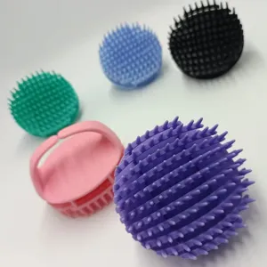 Silicone scalp massage shampoo brush set for hair washing and relaxing head care daily.
