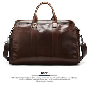 Vintage echt lederen reistas, grote capaciteit heren zaken sport weekendtas tas.