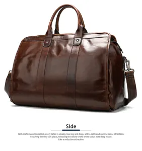 Vintage echt leer reizen tas grote capaciteit heren bagage business fitness reistas