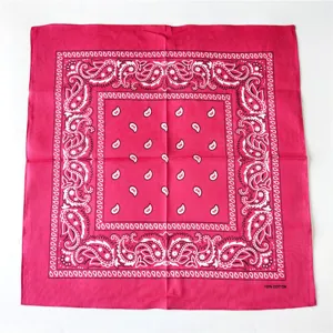 Classic paisley print cotton bandana square scarf stylish headwrap for women outdoor wear.