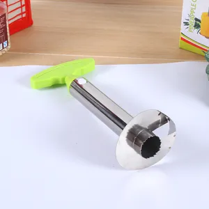 Stainless steel pineapple corer slicer with green plastic handle kitchen tool fruit cutter