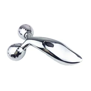 3D face roller massager dual spherical beauty tool for V-line lifting firming facial skin care
