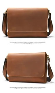 Borsa a tracolla vintage in pelle da uomo borsa casual marrone per lavoro e viaggi