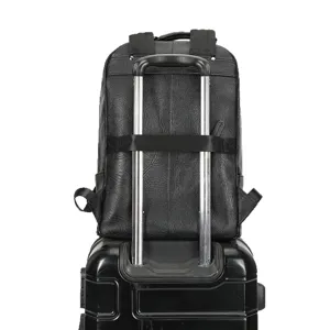 Premium genuine leather backpack for men, large capacity business travel casual daypack school bag