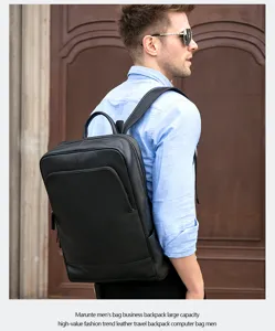 Sac a dos homme cuir noir affaires grande capacite voyage ordinateur portable sac