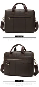 Borsa da uomo vera pelle ventiquattrore borsa da lavoro tracolla marrone elegante
