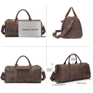 Heren echt lederen reistas grote capaciteit zakelijke bagage tas voor 15,6 inch laptop