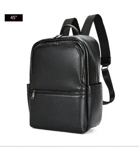 Zaino in vera pelle da uomo di alta qualità affari tempo libero borsa per computer.