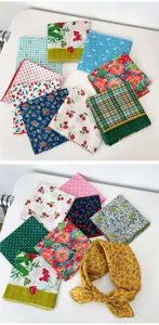 Cotton floral print square scarf stylish headband and neck wrap for women daily fashion wear