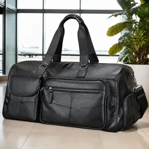 Bolsa de Viaje de Cuero Genuino para Hombre Gran Capacidad Vintage Piel de Vaca Business Duffle Bag Maleta Impermeable para Viaje