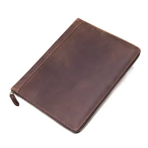 Custodia per iPad in pelle Crazy Horse vintage uomo copertina protettiva marrone