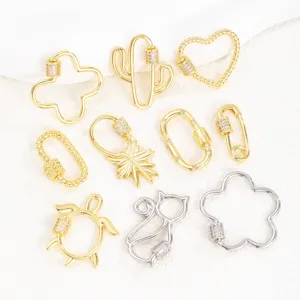 DIY Zircone Métal Fermoirs Connecteur Or Argent Papillon Coeur Fournitures Bijoux
