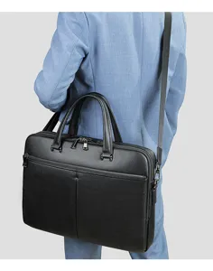 Borsa ventiquattrore per laptop da lavoro in vera pelle per uomo grande borsa a tracolla