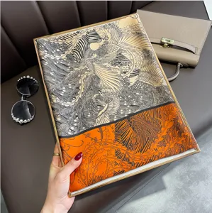 2024 Foulard di Seta Classico Lusso Moda Donna Sciarpa Elegante 90x90 Quadrato Foulard