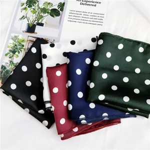 Korean style polka dot small square silk scarf women spring summer fashion neckerchief chic decorative