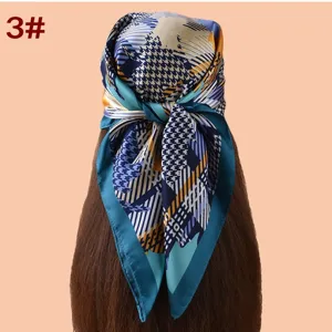 Mujer 70cm saten impresion geometrica cuadrado panuelo elegante accesorio de moda