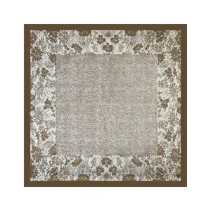 Retro floral square satin silk scarf 90cm women spring summer thin elegant chic shawl