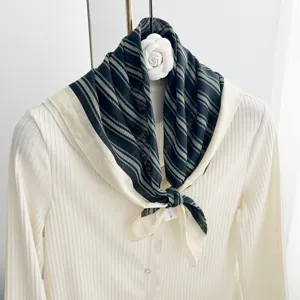 100% cotton printed square scarf geometric striped neckerchief elegant shawl stylish accessory