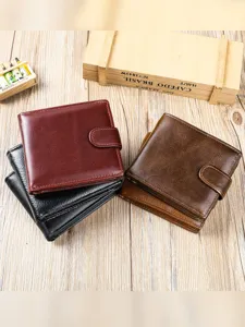 Portefeuille homme en cuir véritable vintage porte-cartes multifonctionnel élégant