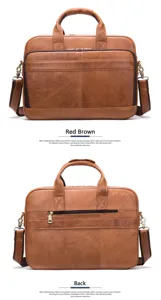 Borsa da lavoro in pelle uomo borsa laptop vintage tracolla business dettaglio manico