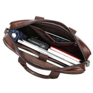 Borsa ventiquattrore in pelle uomo borsa per laptop 15.6 pollici grande capacita borsa tracolla