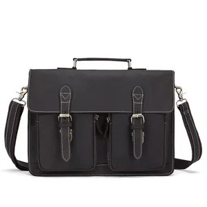 Borsa da lavoro uomo in vera pelle vintage borsa a tracolla porta pc affari