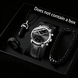 Herren Business Casual Quarzuhr Mode Geprägtes Armband Minimalistisches Zifferblatt Chronograph Design Analoge Armbanduhr Zubehör Geschenk