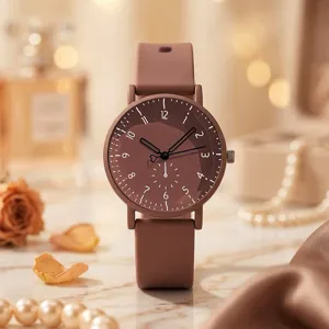 Minimalistische Bonbonfarbe Quarzuhr Mit Silikonarmband Einfaches Rundes Zifferblatt Analoge Armbanduhr Für Studenten Paare Herren Damen Lässiger Modeschmuck Geschenk