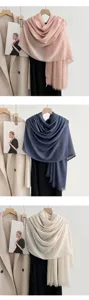 Cotton linen scarf women lightweight solid color shawl breathable summer sun protection wrap