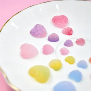 Verlauf Bonbonfarbe Simulierte Gummibärchen Herz Stern Harz Charms Mattierte Zuckertextur Flatback Perlen DIY Handyhülle Ohrringe Bastelbedarf
