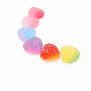 Bunte Harz-Herz-Gummibärchen mit gefrosteter Textur für DIY-Bastelarbeiten