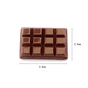 Accessorio miniatura tavoletta di cioccolato in resina marrone 3,5 cm x 2,5 cm