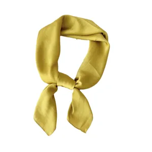 Solid color silk square scarf neckerchief for women elegant professional style main view