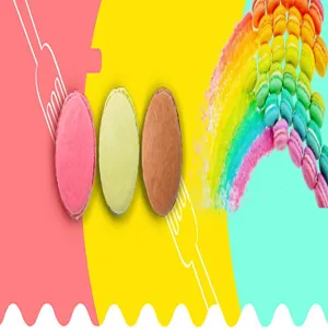 Detailed view of colorful 3D macaron resin accessories for DIY handmade crafts