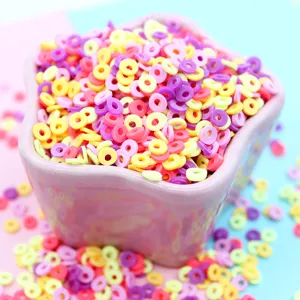 Bunte Polymerton Scheiben Süße Cartoon Blume Runde Kreis Slime Füllstoffe Für Kinder DIY Handgemachte Bastelperlen Materialien