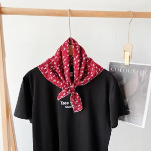 Foulard Quadrato in Misto Cotone da Donna Bandana con Stampa Paisley Floreale Vintage Sciarpa Leggera Accessori di Moda Quotidiani